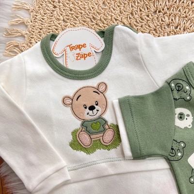 Conj. de Malha 3 peças - Bear de Camisetinha - Verde